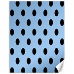 Polka Dots - Black on Baby Blue Canvas 18  x 24 