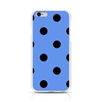 Polka Dots - Black on Cornflower Blue Apple iPhone 6/6S Silicone Case (Transparent)