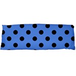 Polka Dots - Black on Cornflower Blue Body Pillow Case (Dakimakura) (One Side)