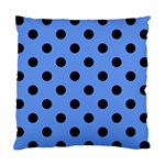 Polka Dots - Black on Cornflower Blue Standard Cushion Case (One Side)