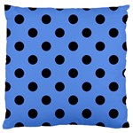 Polka Dots - Black on Cornflower Blue Large Cushion Case (One Side)