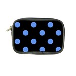 Polka Dots - Cornflower Blue on Black Coin Purse