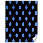 Polka Dots - Cornflower Blue on Black Canvas 12  x 16 