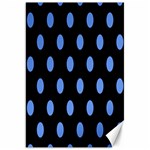 Polka Dots - Cornflower Blue on Black Canvas 20  x 30 