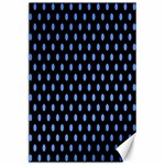 Polka Dots - Cornflower Blue on Black Canvas 24  x 36 