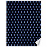 Polka Dots - Cornflower Blue on Black Canvas 36  x 48 