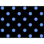 Polka Dots - Cornflower Blue on Black Birthday Cake 3D Greeting Card (7x5)