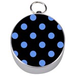 Polka Dots - Cornflower Blue on Black Silver Compass