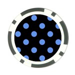 Polka Dots - Cornflower Blue on Black Poker Chip Card Guard