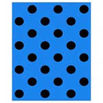 Polka Dots - Black on Dodger Blue Drawstring Bag (Small)