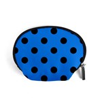 Polka Dots - Black on Dodger Blue Accessory Pouch (Small)