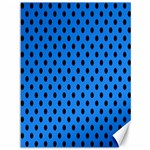 Polka Dots - Black on Dodger Blue Canvas 36  x 48 