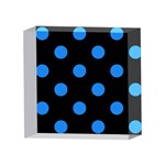 Polka Dots - Dodger Blue on Black 4 x 4  Acrylic Photo Block