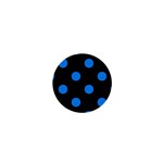 Polka Dots - Dodger Blue on Black 1  Mini Button