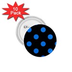 Polka Dots - Dodger Blue on Black 1.75  Button (10 pack)