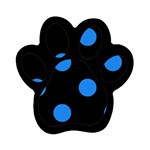 Polka Dots - Dodger Blue on Black Magnet (Paw Print)