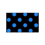 Polka Dots - Dodger Blue on Black Sticker (Rectangular)