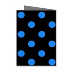 Polka Dots - Dodger Blue on Black Mini Greeting Cards (Pkg of 8)