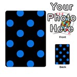 Polka Dots - Dodger Blue on Black Multi-purpose Cards (Rectangle)