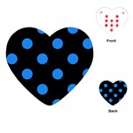 Polka Dots - Dodger Blue on Black Playing Cards (Heart)