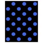 Polka Dots - Royal Blue on Black Drawstring Bag (Small)