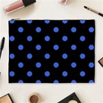 Polka Dots - Royal Blue on Black Cosmetic Bag (XL)