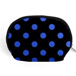 Polka Dots - Royal Blue on Black Accessory Pouch (Medium)