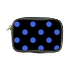 Polka Dots - Royal Blue on Black Coin Purse