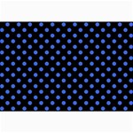 Polka Dots - Royal Blue on Black Collage 12  x 18 