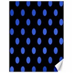 Polka Dots - Royal Blue on Black Canvas 12  x 16 