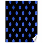 Polka Dots - Royal Blue on Black Canvas 18  x 24 