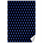 Polka Dots - Royal Blue on Black Canvas 24  x 36 