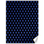 Polka Dots - Royal Blue on Black Canvas 36  x 48 