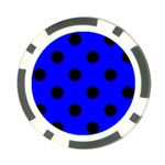 Polka Dots - Black on Blue Poker Chip Card Guard