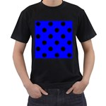 Polka Dots - Black on Blue Men s T-Shirt (Black)