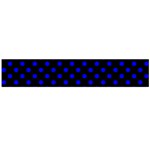 Polka Dots - Blue on Black Flano Scarf (Large)