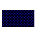 Polka Dots - Blue on Black Satin Shawl