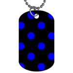 Polka Dots - Blue on Black Dog Tag (One Side)