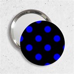 Polka Dots - Blue on Black 2.25  Handbag Mirror