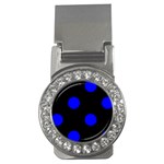 Polka Dots - Blue on Black Money Clip (CZ)