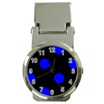 Polka Dots - Blue on Black Money Clip Watch