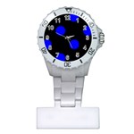 Polka Dots - Blue on Black Nurses Watch