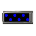 Polka Dots - Blue on Black Superlink Italian Charm (9mm)