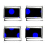 Polka Dots - Blue on Black 9mm Italian Charm (4 pack)