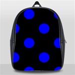 Polka Dots - Blue on Black School Bag (XL)