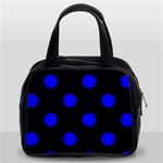 Polka Dots - Blue on Black Classic Handbag (Two Sides)