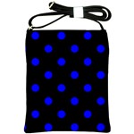 Polka Dots - Blue on Black Shoulder Sling Bag