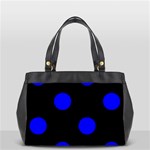 Polka Dots - Blue on Black Oversize Office Handbag (One Side)