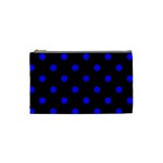 Polka Dots - Blue on Black Cosmetic Bag (S)