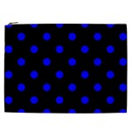 Polka Dots - Blue on Black Cosmetic Bag (XXL)